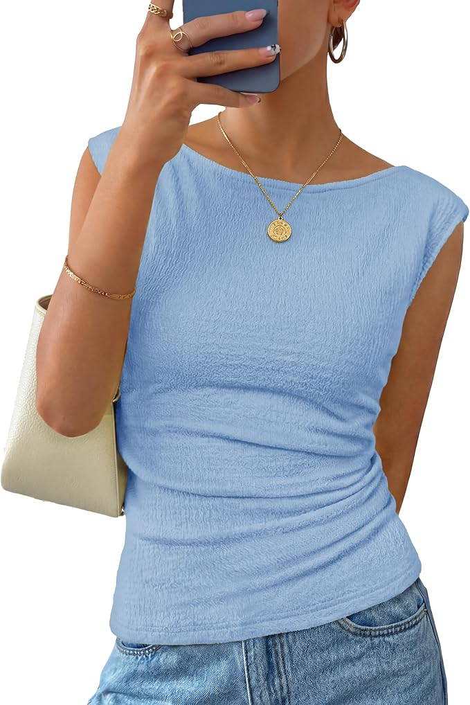 Blue clothing item selected for try-on